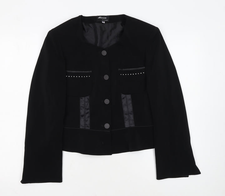 Maxim Women’s Black Tailored Single-Breasted Blazer Size 10