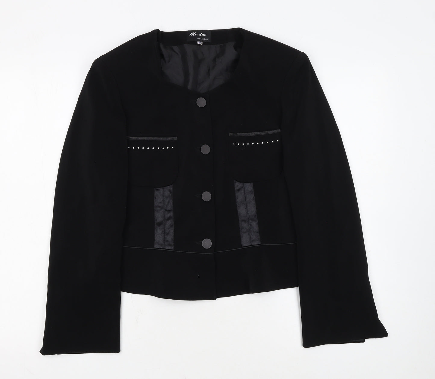 Maxim Women’s Black Tailored Single-Breasted Blazer Size 10