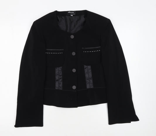 Maxim Women’s Black Tailored Single-Breasted Blazer Size 10