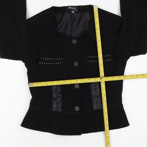 Maxim Women’s Black Tailored Single-Breasted Blazer Size 10