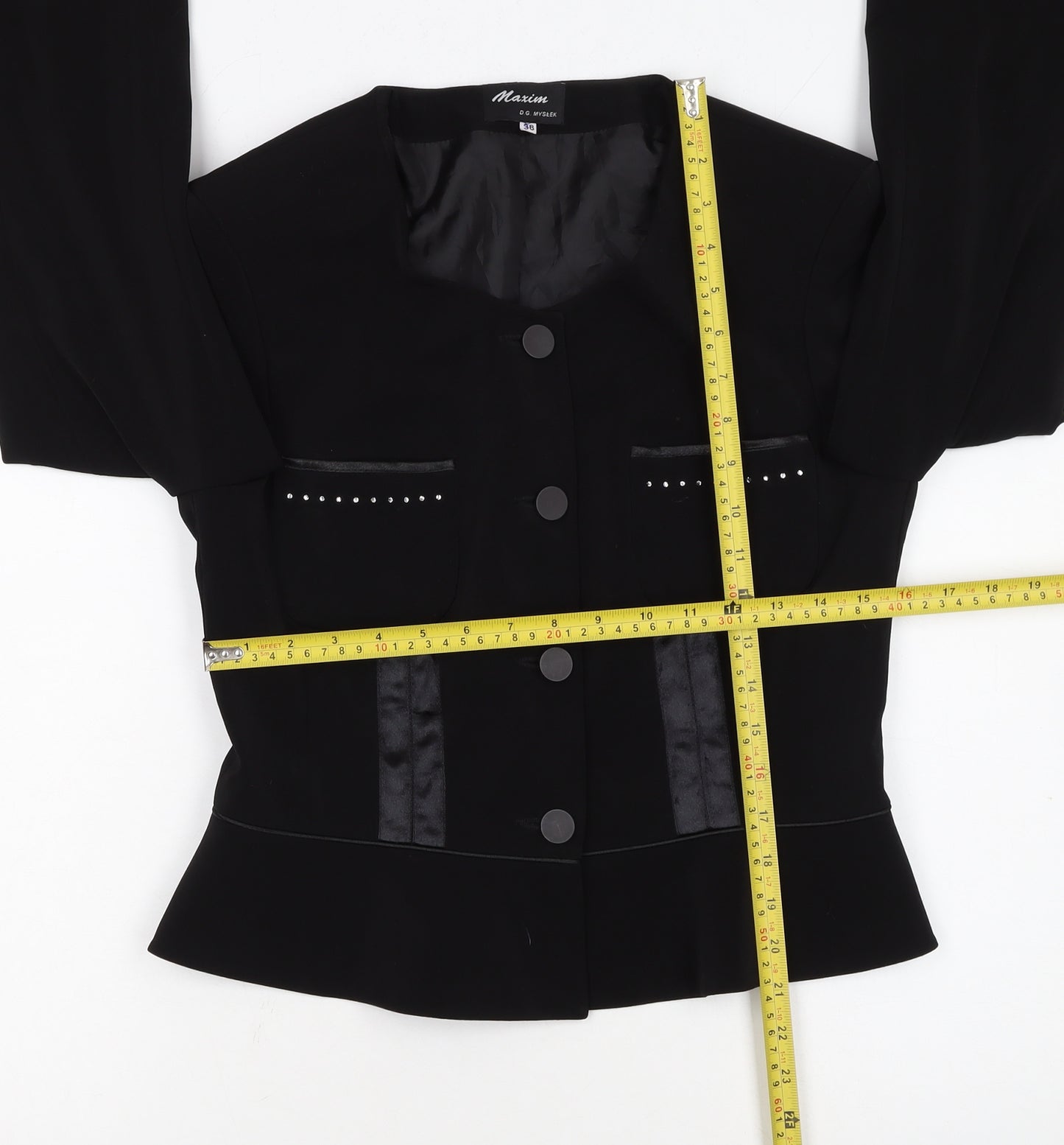 Maxim Women’s Black Tailored Single-Breasted Blazer Size 10