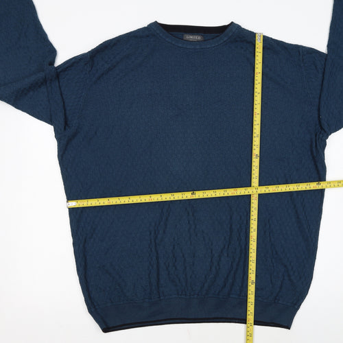 Marks and Spencer Men's Blue 2XL Cotton Crew Neck Pullover Jumper