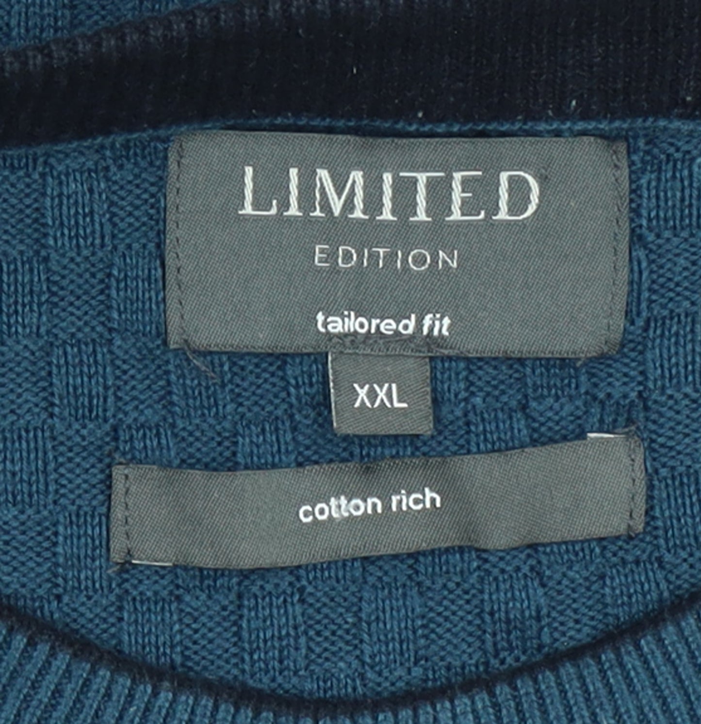 Marks and Spencer Men's Blue 2XL Cotton Crew Neck Pullover Jumper