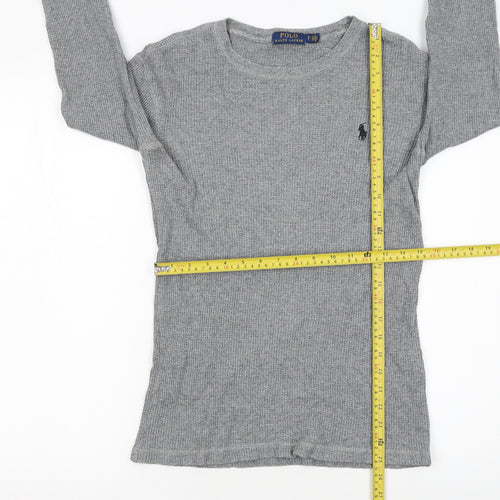 Polo Ralph Lauren Men's Grey Waffle-Knit Cotton Jumper Size S