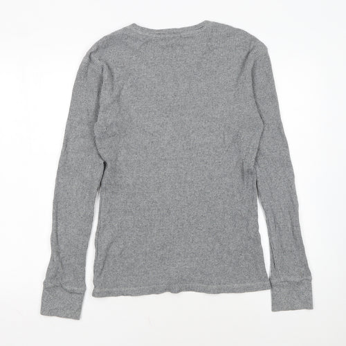 Polo Ralph Lauren Men's Grey Waffle-Knit Cotton Jumper Size S