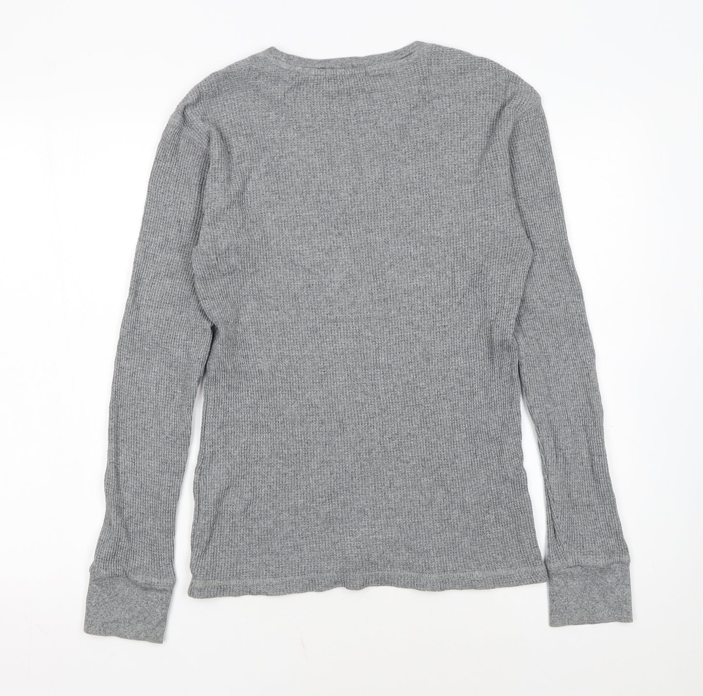 Polo Ralph Lauren Men's Grey Waffle-Knit Cotton Jumper Size S
