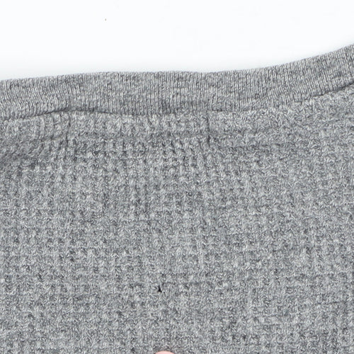 Polo Ralph Lauren Men's Grey Waffle-Knit Cotton Jumper Size S