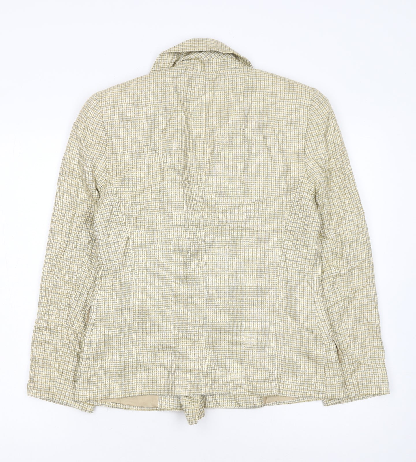 Ellen Tracy Women's Beige Check Double-Breasted Blazer Size 12
