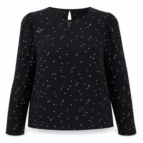 Marks and Spencer Women's Black Polka Dot Long Sleeve Blouse UK 8