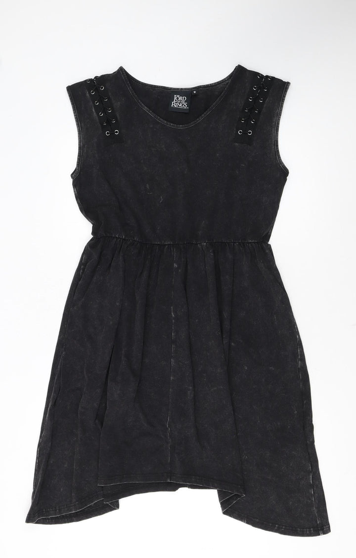 The Lord of the Rings Women's Black Hi-Low Cotton A-Line Sleeveless Dress M