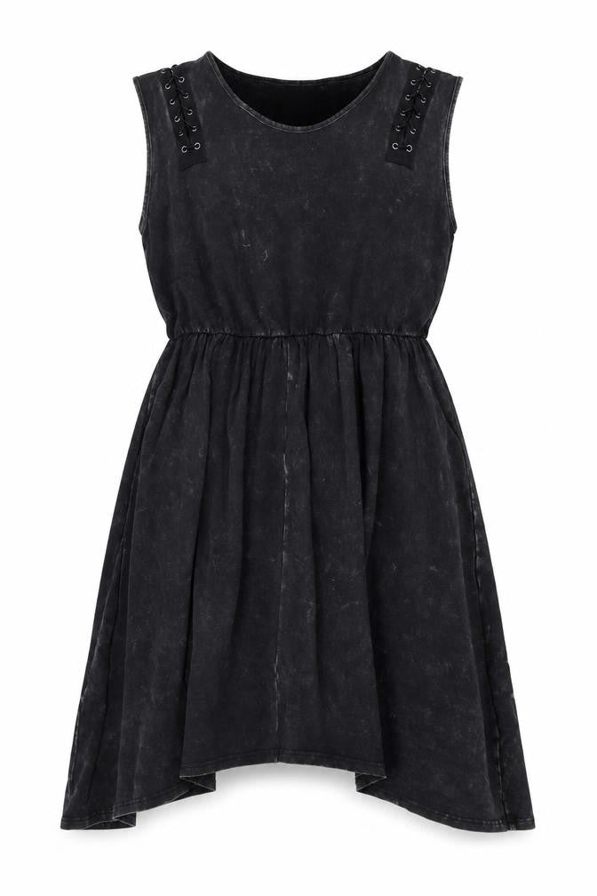 The Lord of the Rings Women's Black Hi-Low Cotton A-Line Sleeveless Dress M