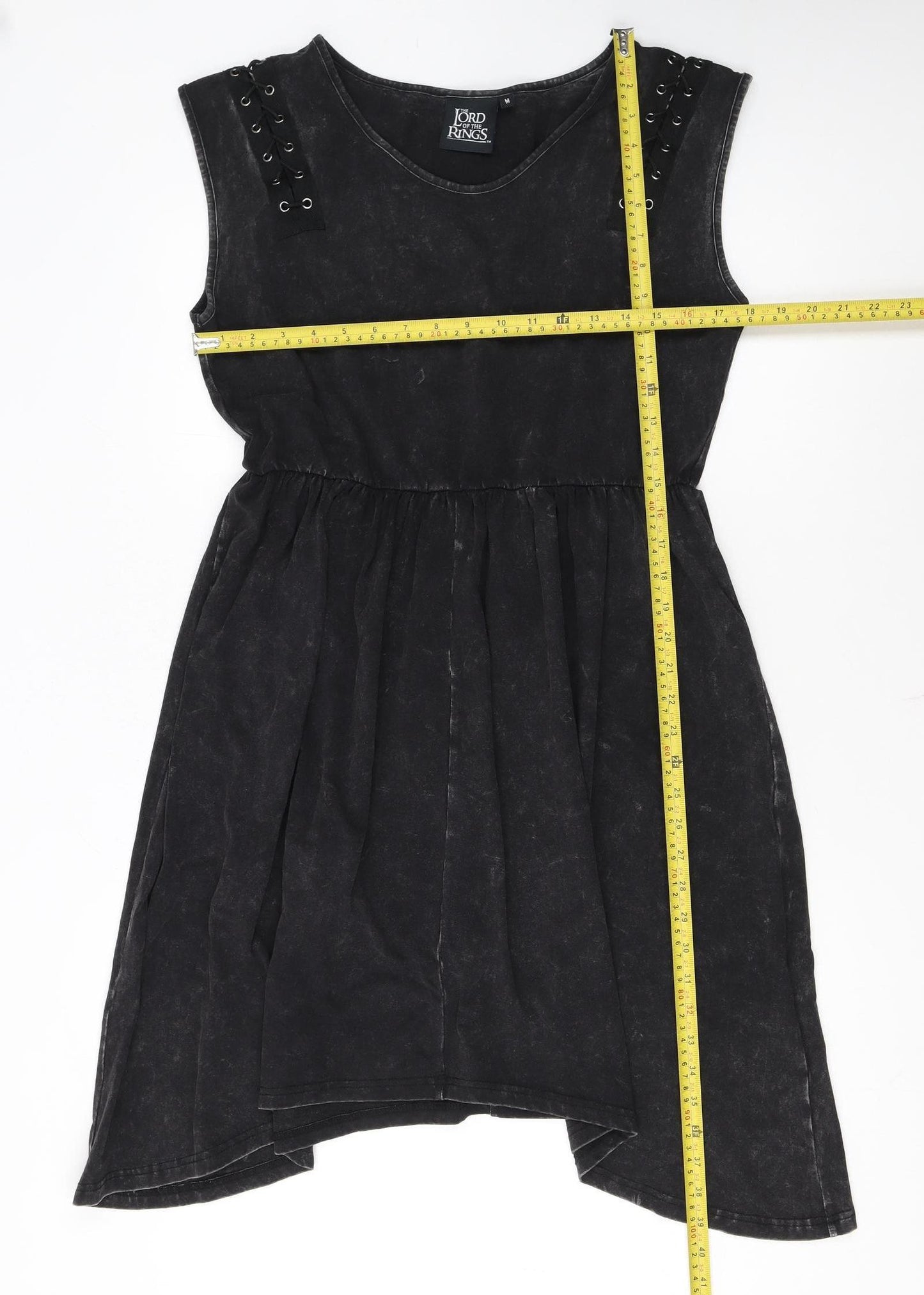 The Lord of the Rings Women's Black Hi-Low Cotton A-Line Sleeveless Dress M