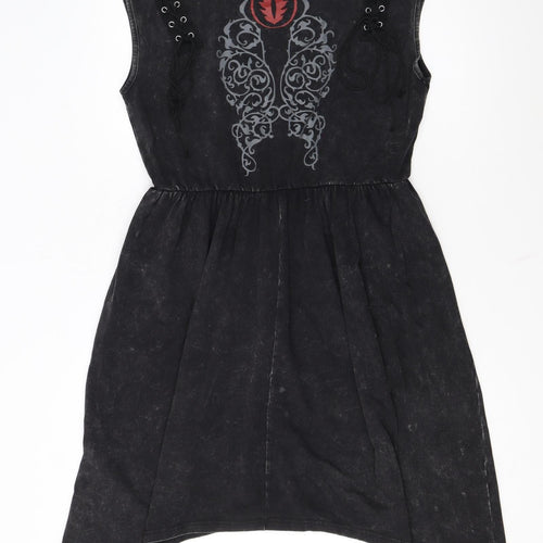 The Lord of the Rings Women's Black Hi-Low Cotton A-Line Sleeveless Dress M