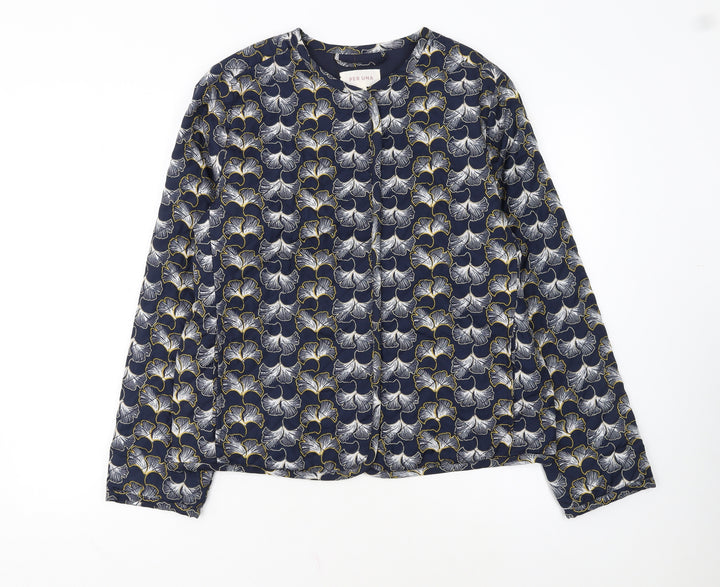 Marks and Spencer Per Una Women's Blue Floral Jacket Size 12