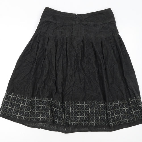 Marks and Spencer Women’s Black Cotton A-Line Knee Length Skirt Size 8
