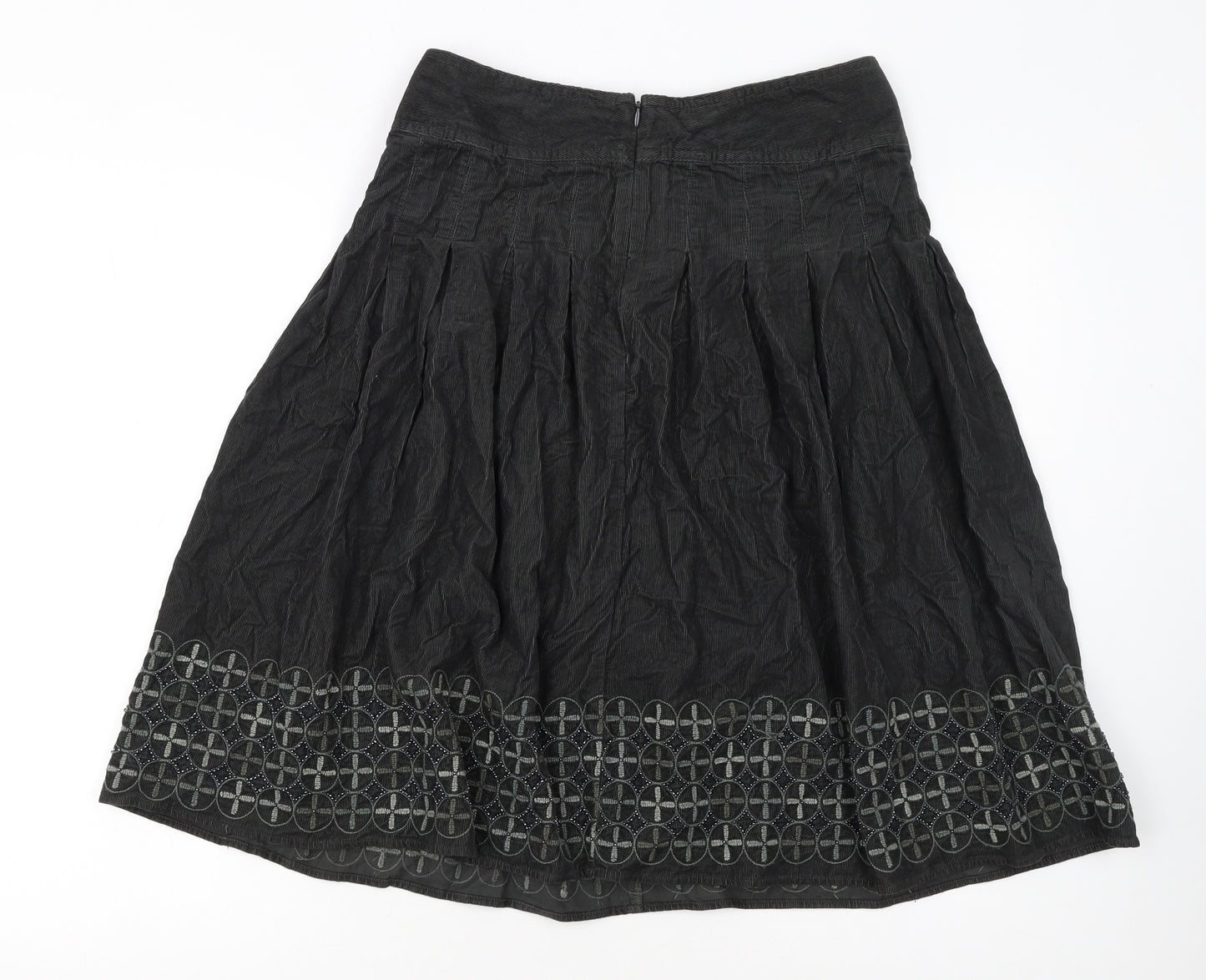 Marks and Spencer Women’s Black Cotton A-Line Knee Length Skirt Size 8