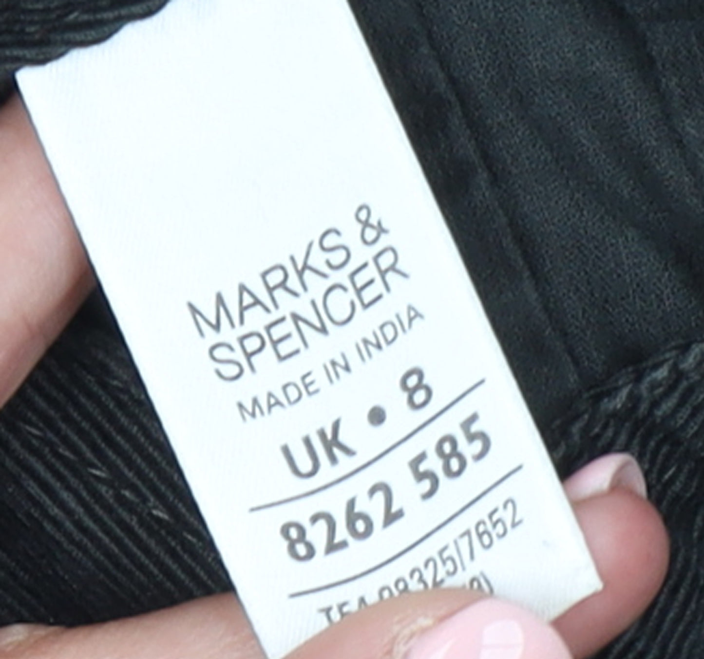 Marks and Spencer Women’s Black Cotton A-Line Knee Length Skirt Size 8