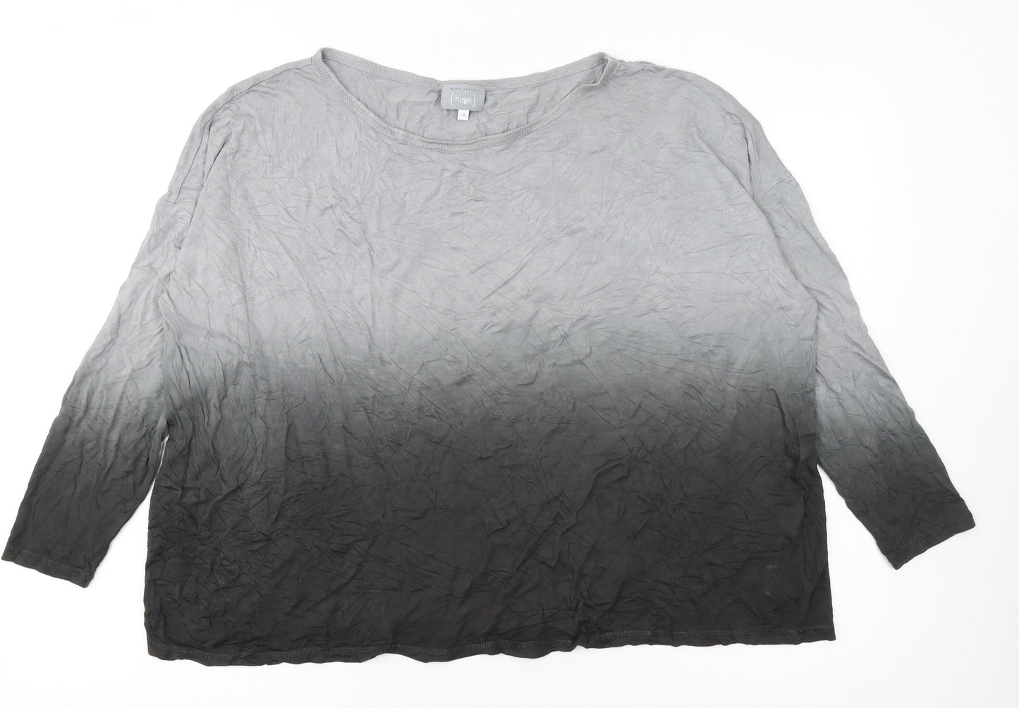 Mint Velvet Women’s Grey Ombre Long Sleeve Basic T-Shirt Size 14