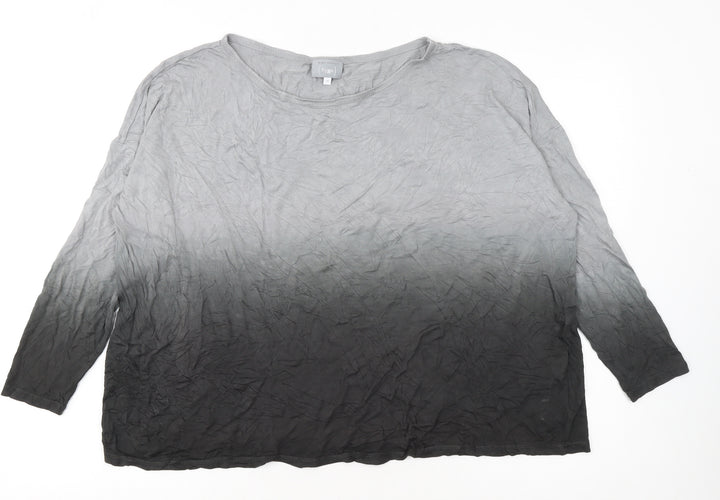 Mint Velvet Women’s Grey Ombre Long Sleeve Basic T-Shirt Size 14