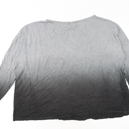 Mint Velvet Women’s Grey Ombre Long Sleeve Basic T-Shirt Size 14