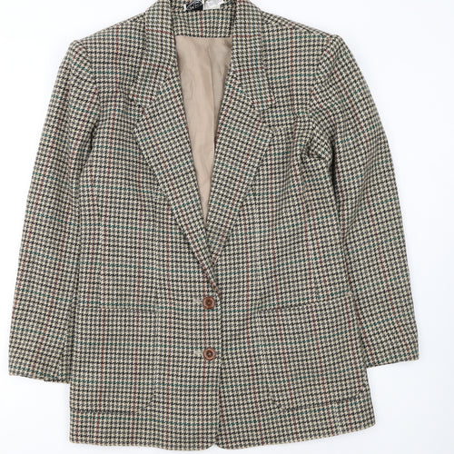 Modern Essentials Women's Multicoloured Houndstooth Wool Blazer Size 12