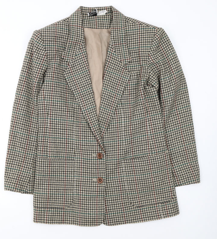 Modern Essentials Women's Multicoloured Houndstooth Wool Blazer Size 12