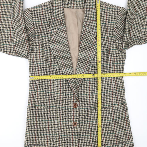 Modern Essentials Women's Multicoloured Houndstooth Wool Blazer Size 12