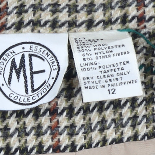 Modern Essentials Women's Multicoloured Houndstooth Wool Blazer Size 12
