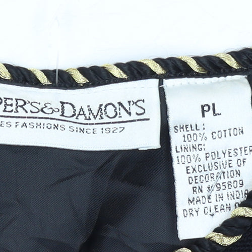 Draper's & Damon's Women's Black Floral Embroidered Cotton Jacket PL