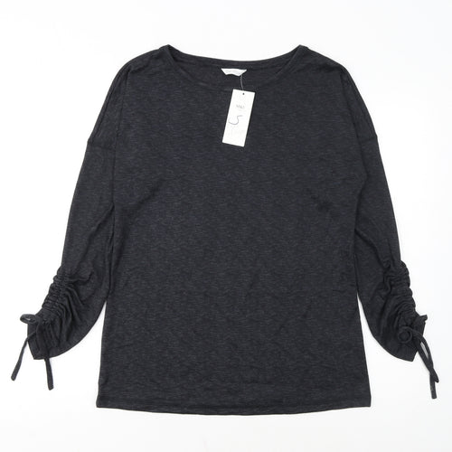 Marks and Spencer Women Grey Long Sleeve Jersey Pyjama Top Size 10