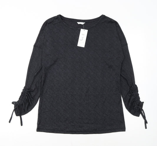 Marks and Spencer Women Grey Long Sleeve Jersey Pyjama Top Size 10
