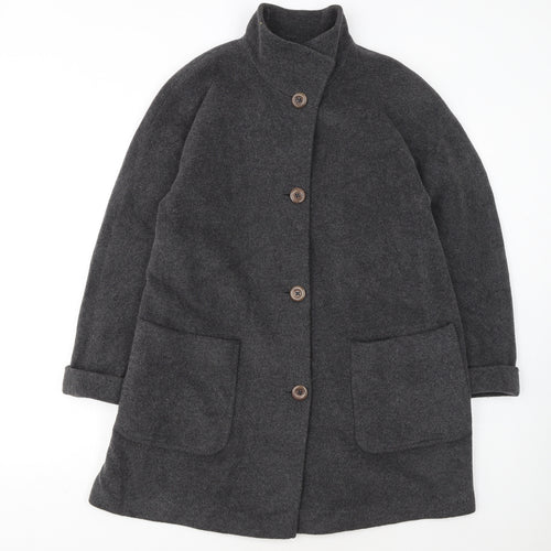 JOBIS Womens Grey Wool Mid-Length Overcoat Size 12
