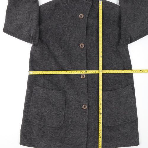JOBIS Womens Grey Wool Mid-Length Overcoat Size 12