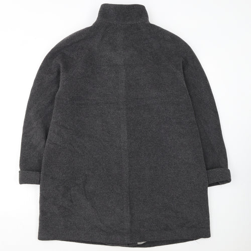 JOBIS Womens Grey Wool Mid-Length Overcoat Size 12