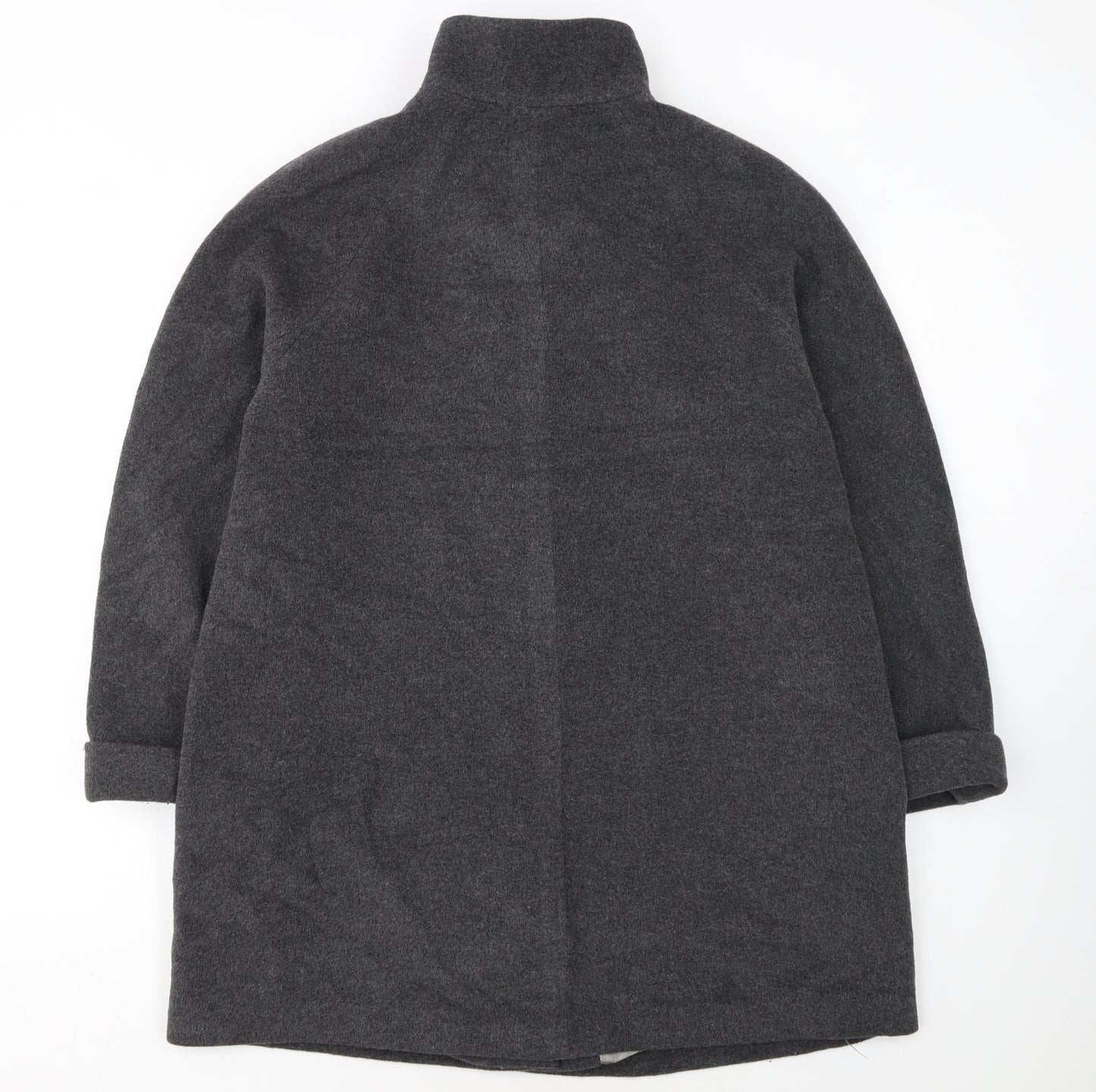 JOBIS Womens Grey Wool Mid-Length Overcoat Size 12
