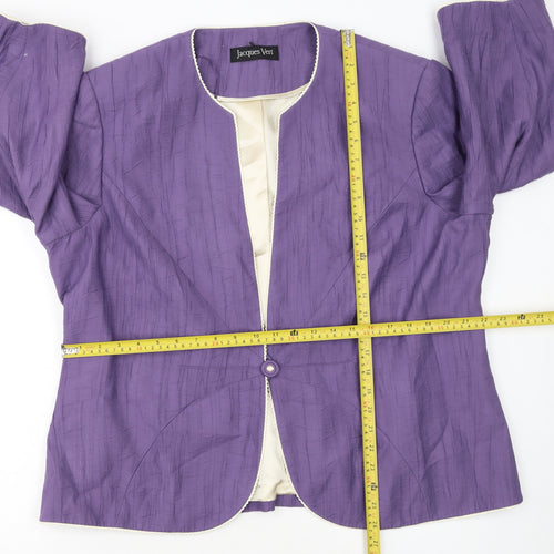 Jacques Vert Women Purple Tailored Suit Jacket UK 22 Lined Classic Fit