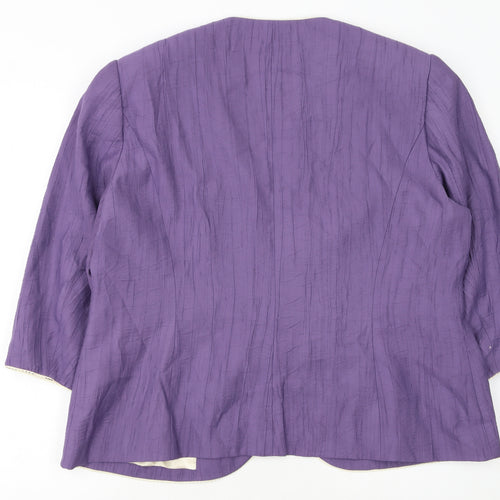 Jacques Vert Women Purple Tailored Suit Jacket UK 22 Lined Classic Fit