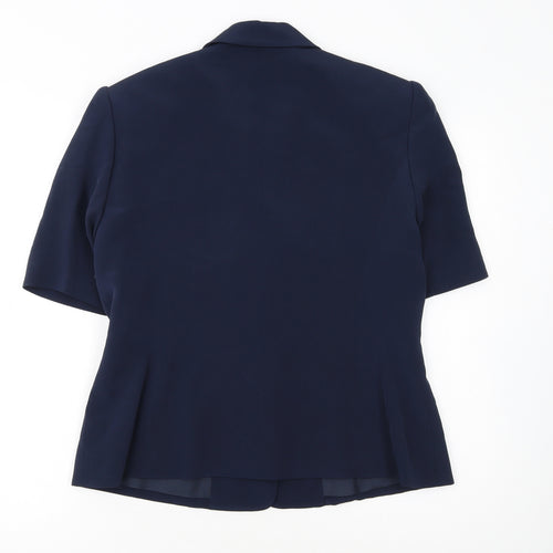 Country Casuals Women's Navy Short Sleeve Suit Jacket Size 14 Classic Fit