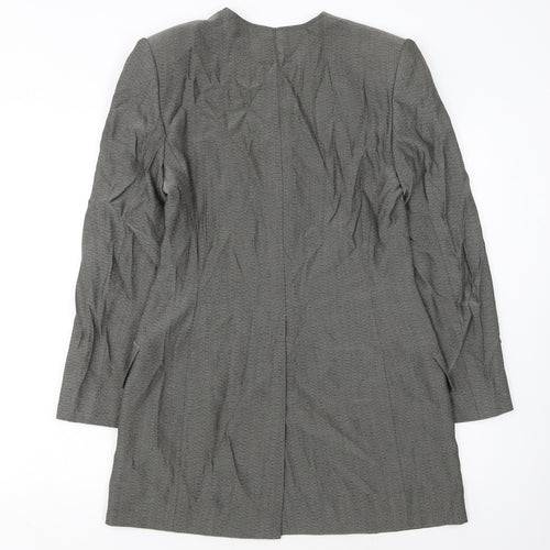 Jaeger Women's Grey Wool Blend Blazer UK 10 Classic Mid-Length