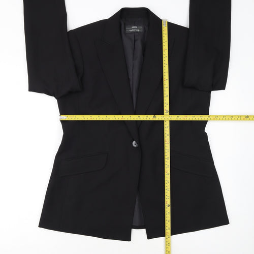 Marks and Spencer Black Tailored Blazer Women UK 14 Single Breasted Workwear Jacket
