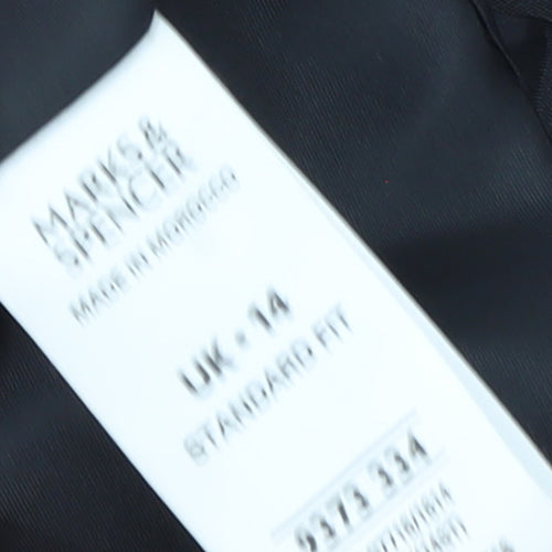 Marks and Spencer Black Tailored Blazer Women UK 14 Single Breasted Workwear Jacket