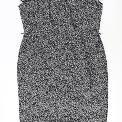 Marks and Spencer Women Grey Animal Print Sheath Dress Size 18