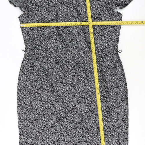 Marks and Spencer Women Grey Animal Print Sheath Dress Size 18