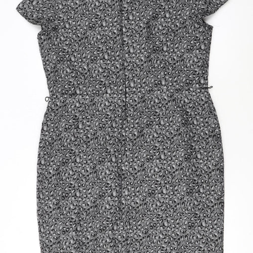 Marks and Spencer Women Grey Animal Print Sheath Dress Size 18