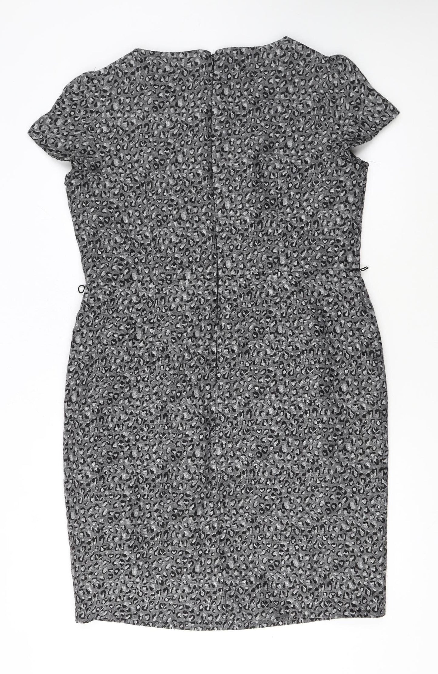 Marks and Spencer Women Grey Animal Print Sheath Dress Size 18
