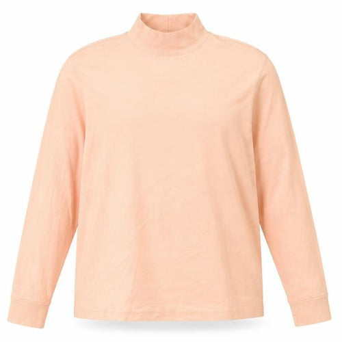 Lands' End Women's Pink Cotton Roll Neck Long Sleeve Top XL