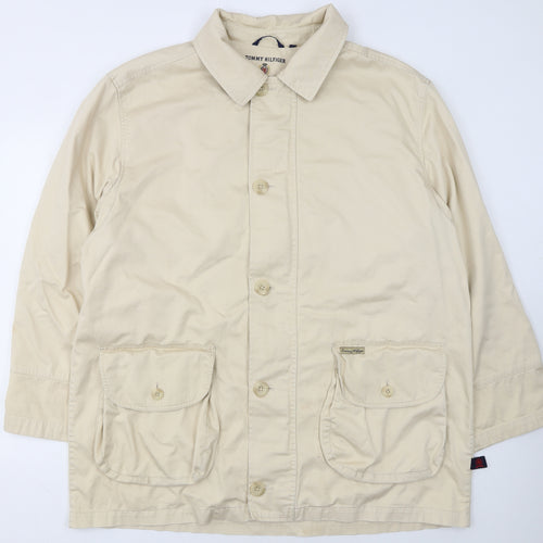 Tommy Hilfiger Men’s Beige 2XL Cotton Twill Button Jacket