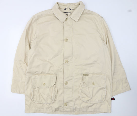 Tommy Hilfiger Men’s Beige 2XL Cotton Twill Button Jacket