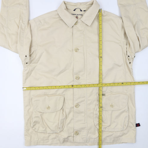 Tommy Hilfiger Men’s Beige 2XL Cotton Twill Button Jacket