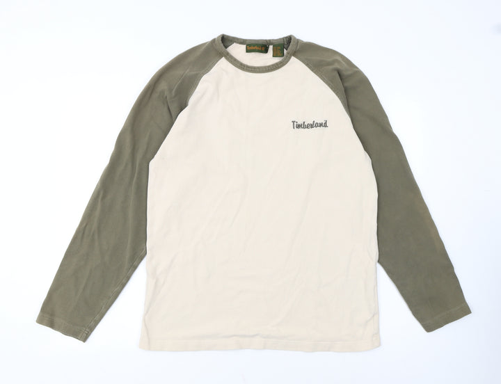 Timberland Men's Beige Pullover Sweatshirt Size M Long Sleeve Outdoor
